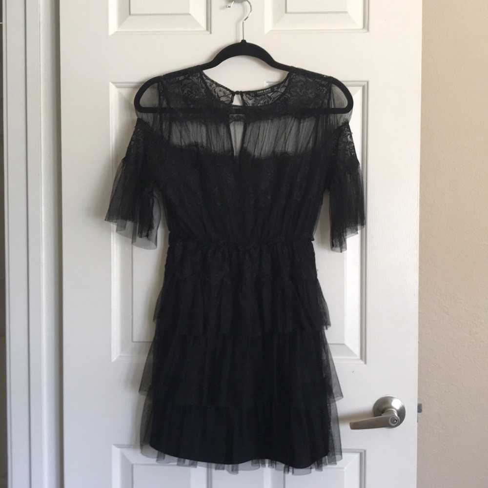 ZARA Little black lace dress